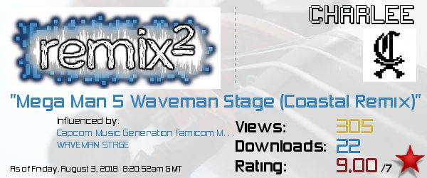 Historical song card for Mega Man 5 Waveman Stage (Coastal Remix)